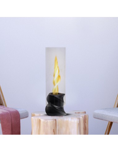 Camino a bioetanolo da tavolo in ceramica Nizza nero – ambientazione – Divina Fire