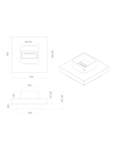 Tavolo braciere a bioetanolo Panarea 70x70 | Divina Fire