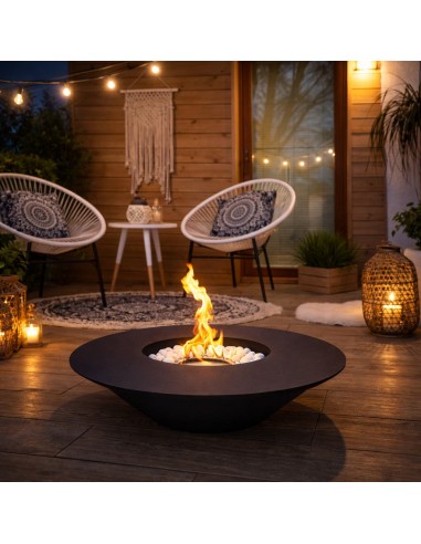 Braciere a bioetanolo da giardino Santorini Nero – ambientazione – Divina Fire