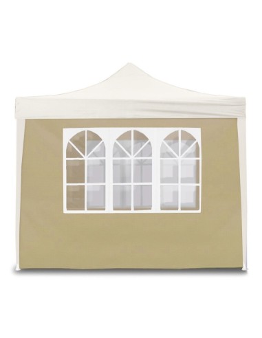 Telo laterale gazebo con finestre beige | Divina Garden