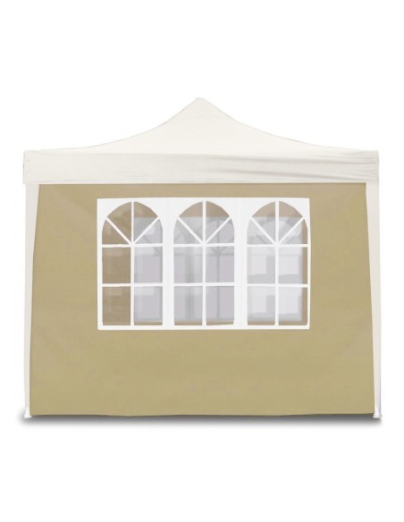 Telo laterale gazebo con finestre beige | Divina Garden