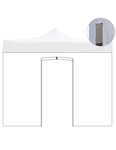 Telo laterale gazebo professionale MARKET-PRO Con porta avvolgibile – Divina Garden