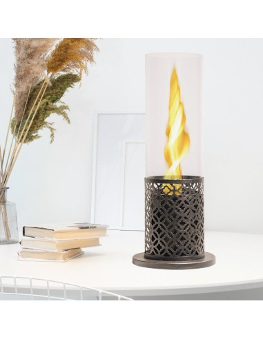 Biocamino da tavolo design Tolosa Nero Oro – ambientazione – Divina Fire