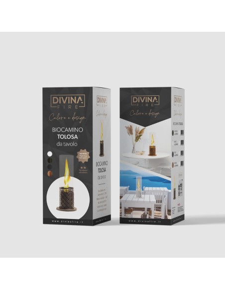 Biocamino da tavolo design Tolosa | Divina Fire