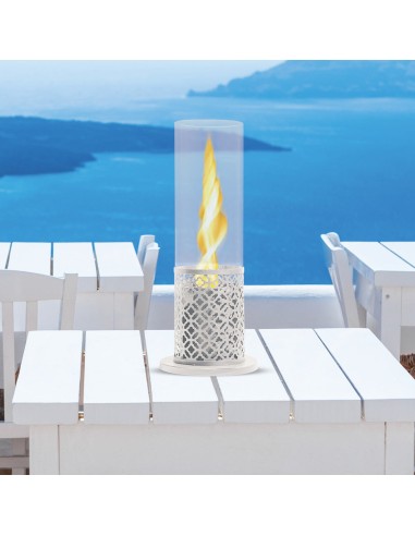 Biocamino da tavolo design Tolosa Bianco – ambientazione – Divina Fire