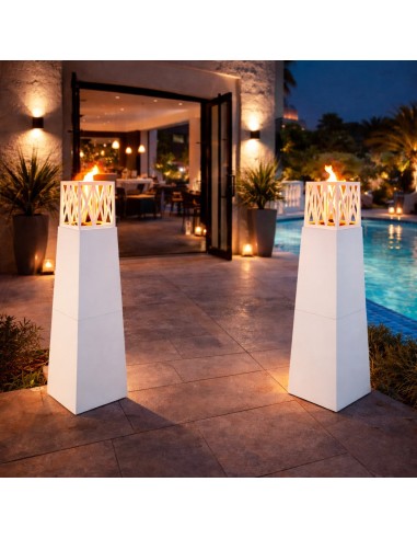 Colonna a bioetanolo da giardino Vulcano Bianco – ambientazione – Divina Fire