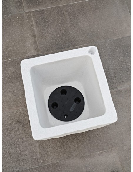Vaso effetto pietra Lithos con riserva d'acqua | Tera