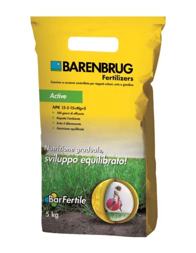 Concime prato tutte le stagioni BarFertile Active 5 kg – fino a 250 m² – Barenbrug