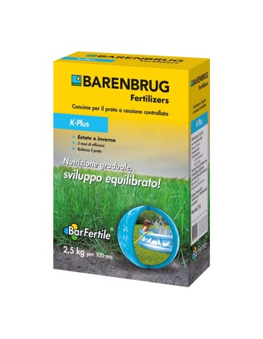 Concime prato estate BarFertile K-Plus 2,5 kg – fino a 100 m² – Barenbrug