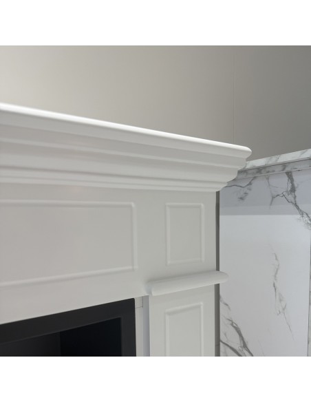 Biocamino con cornice in legno bianca Donatello | GMR