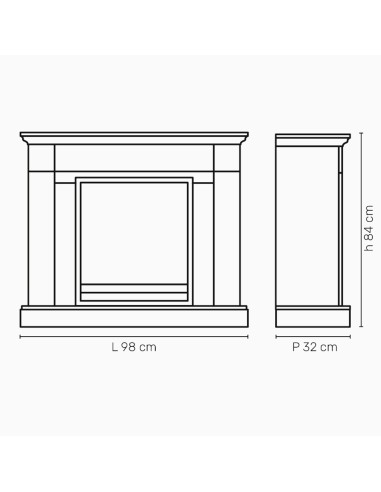 Biocamino con cornice in legno Ronald | GMR