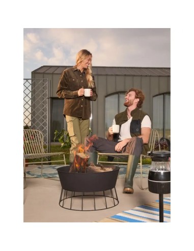 Braciere da giardino in metallo Tondo ø 57 cm su base in filo – ambientazione – Verdemax