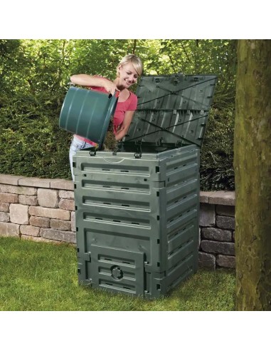 Composter da giardino Verdemax 300 litri – 60 x 58 cm, h 87 – ambientazione – Verdemax