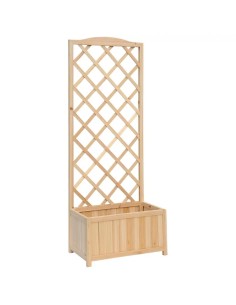 Fioriera in legno con traliccio 60 x 31 cm | Verdemax