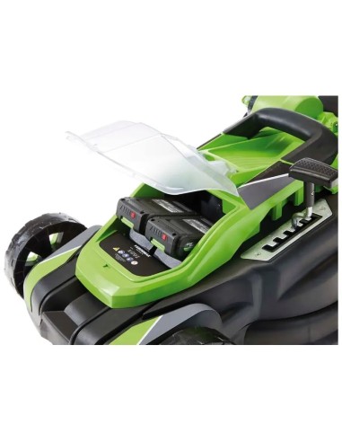 Rasaerba a batteria RS20 Con 2 batterie 2,5 Ah e caricabatteria doppio – dettaglio – Verdemax
