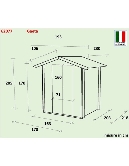 Casetta in legno 178x218 Gaeta | Alce